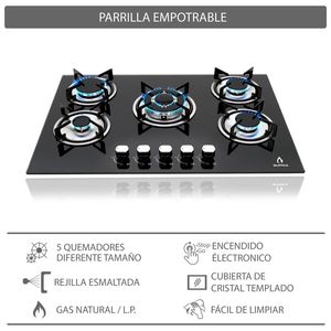 Combo rotwand Supra parrilla empotrable A Gas Y Campana de 76 cm