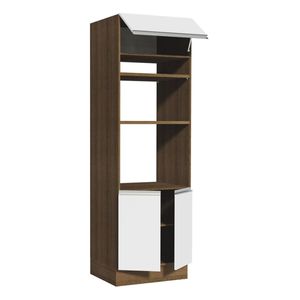 Mueble de cocina para horno Madesa 70cm 3 puertas marron blanco glamy