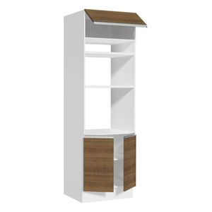 Mueble de cocina para horno Madesa 70cm 3 puertas blanco marron glamy