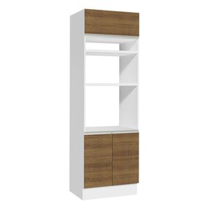 Mueble de cocina para horno Madesa 70cm 3 puertas blanco marron glamy