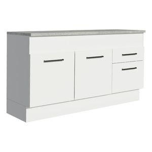 Gabinete bajo para fregadero Madesa 150cm (con encimera) blanco agata