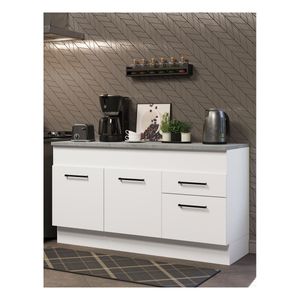 Gabinete bajo para fregadero Madesa 150cm (con encimera) blanco agata
