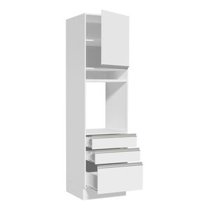 Mueble de cocina para horno Madesa 60cm 1 puerta y 3 cajones blanco glamy