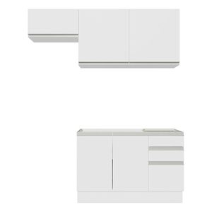 Cocina compacta Madesa 180cm sin fregadero blanco glamy 09