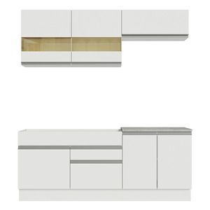 Cocina compacta Madesa 200cm blanco glamy 07