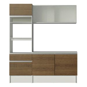 Cocina compacta Madesa 180cm blanco marrón topazio 86
