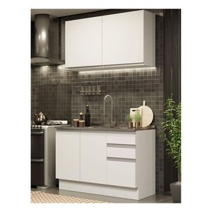 Cocina compacta Madesa 120cm blanco glamy 03