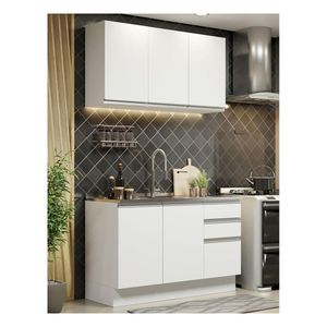 Cocina compacta Madesa 120cm con fregadero blanco glamy 04