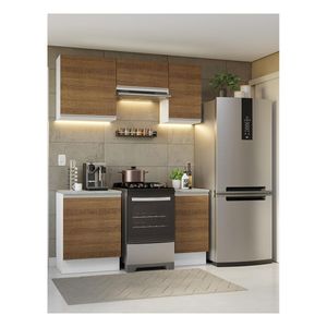 Cocina compacta Madesa 160cm blanco marron glamy 07