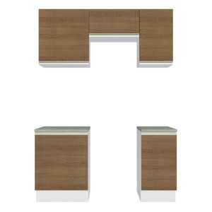 Cocina compacta Madesa 160cm blanco marron glamy 07