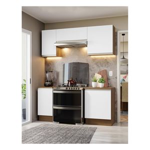 Cocina compacta Madesa 180cm marron blanco glamy 12