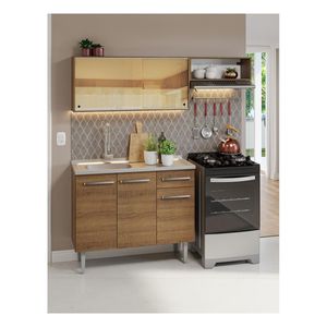 Cocina compacta Madesa 165cm con fregadero marron emilly 06