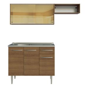 Cocina compacta Madesa 165cm con fregadero marron emilly 06