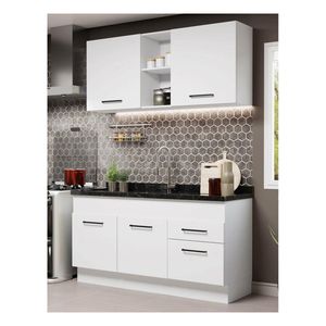 Cocina compacta Madesa 150cm blanco agata 02