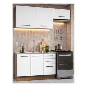 Cocina compacta Madesa 180cm marron blanco agata 09