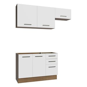 Cocina compacta Madesa 180cm marron blanco agata 09