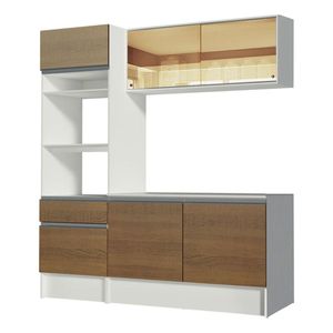 Cocina compacta Madesa 180cm blanco marron diamante