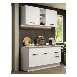 Cocina compacta Madesa 150cm blanco agata 01