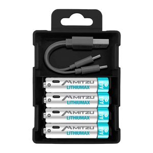 Pilas recargables Mitzu triple a negro mlr-4xaaa