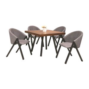 Antecomedor Taosa 4 sillas gris mallory