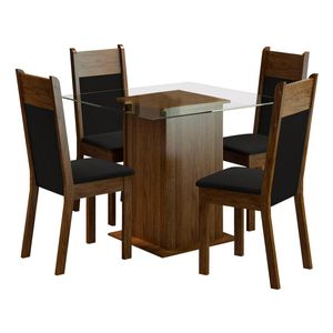 Juego de comedor Madesa con 4 sillas marron negro anita