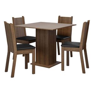 Juego de comedor Madesa con 4 sillas marrón crema negro samara