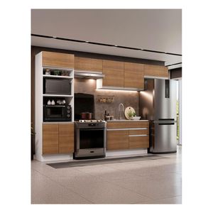 Cocina integral Madesa 350cm blanco marrón glamy
