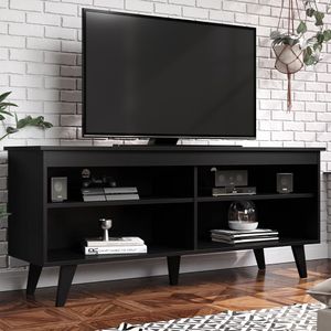 Mueble mesa para tv Madesa 4 espacios hasta 55 negro 6992cf