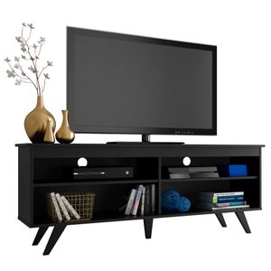 Mueble mesa para tv Madesa 4 espacios hasta 65 negro 6991cf