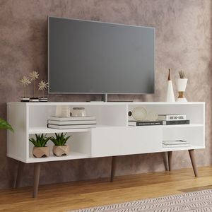 Mueble mesa para tv Madesa con pies hasta 65 blanco 6004cf