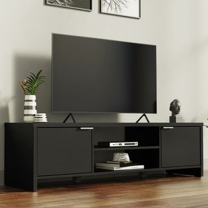 Mueble mesa para tv Madesa 2 puertas hasta 65 negro 6918cf