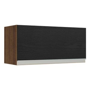 Gabinete superior Madesa 70cm 1 puerta abatible marrón negro glamy