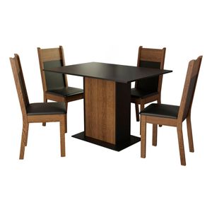 Juego de comedor Madesa con 4 sillas marrón negro sheila