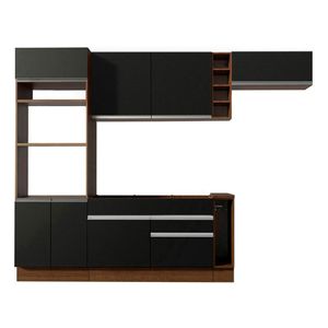 Cocina integral Madesa 290cm marrón negro safira