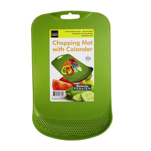 Tabla de cortar Kole Imports con colador verde ge479