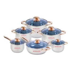 Batería de cocina Kitchenette 12 pzas plateado premieregold