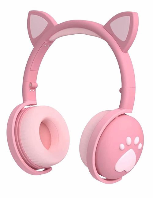 Audífonos Diadema Gadgets & Fun Huellas Gato Rosa