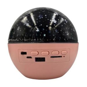 Lámpara proyector de estrellas Gadgets & Fun con bocina integrada rosa claro