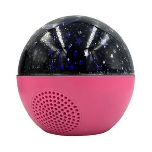 Lámpara proyector de estrellas Gadgets & Fun con bocina integrada fucsia