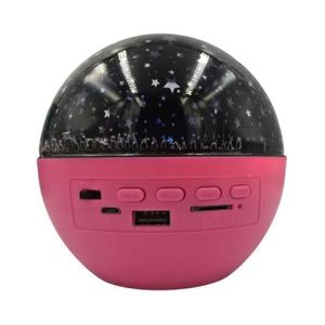Lámpara proyector de estrellas Gadgets & Fun con bocina integrada fucsia