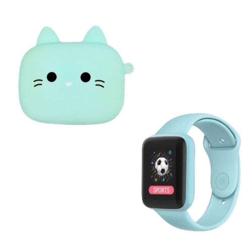 Kit Audífonos Cats + Smartwatch Reloj Inteligente Excelente Regalo