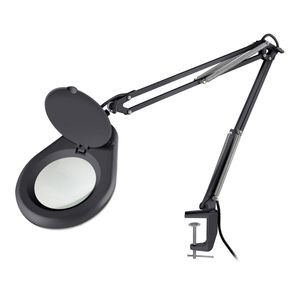 Lámpara led con lupa Steren electrónica negra her-740ne