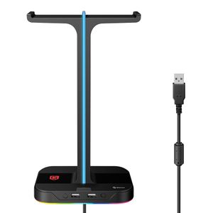 Soporte Steren gamer para audífonos con hub usb y luz led rgb com-070