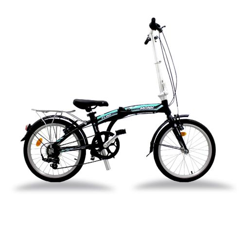 Bicicleta Monk Plegable/alum Rodada-20 7 Velocidades Negro Aqua Flink