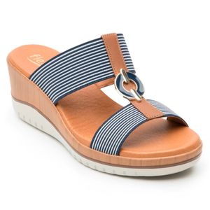 Sandalia Con Plataforma Para Dama Flexi Azul 113306-113313