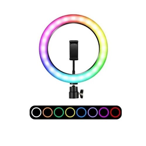 Aro de Luz Led 26 cm con Tripié 1.7 m Gadgets & Fun con Luz Blanca y Luces RGB