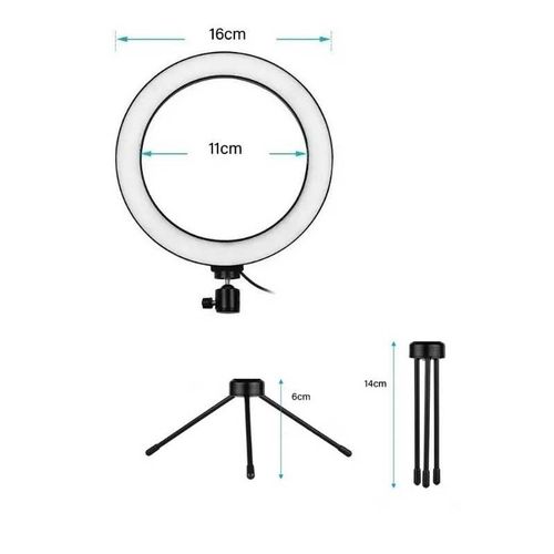 Aro de Luz Led 16 cm Gadgets & Fun con Tripié