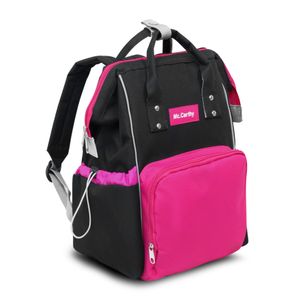 Mochila pañalera McCarthy negro/fucsia 16” pan-16