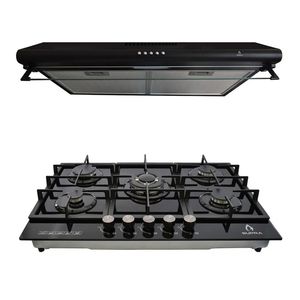 combo SUPRa Parrilla 5 Quemadores Y campana extractora combo burano