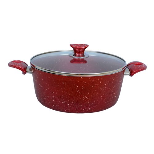 Cacerola Antiadherente De Mármol 28 Cms Yajad Hogar Rojo Y003-MAR28